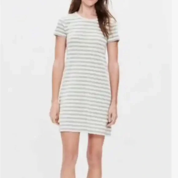Madewell Button Back Striped T-Shirt Dress Small - Picture 2 of 8
